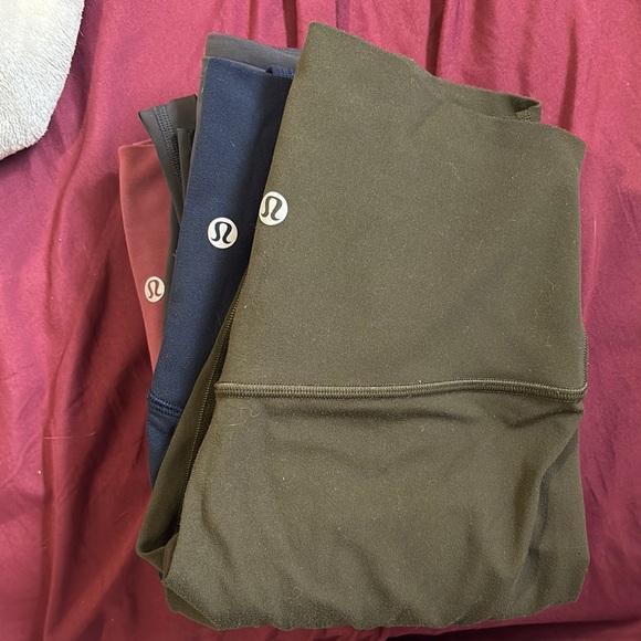 lululemon athletica Pants - Lululemon Leggings Set - Olive, Black, Burgundy